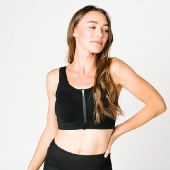 ZYIA Black Sports Bra Front Zipper Access brand new - Picture 2 of 13